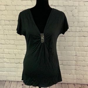 NEW Express Bead Embellished Black Top LARGE